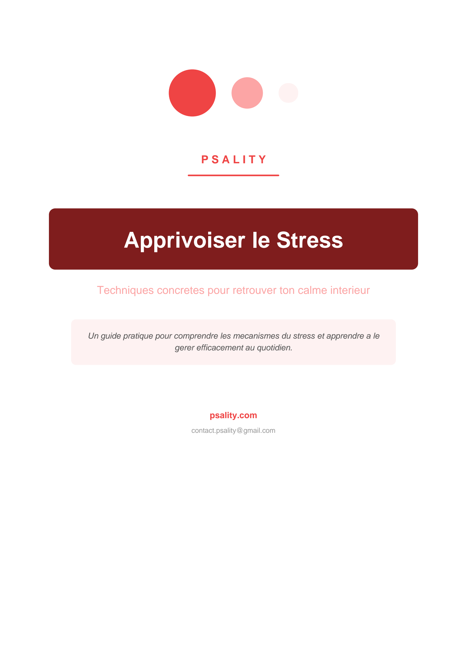 Apprivoiser le Stress