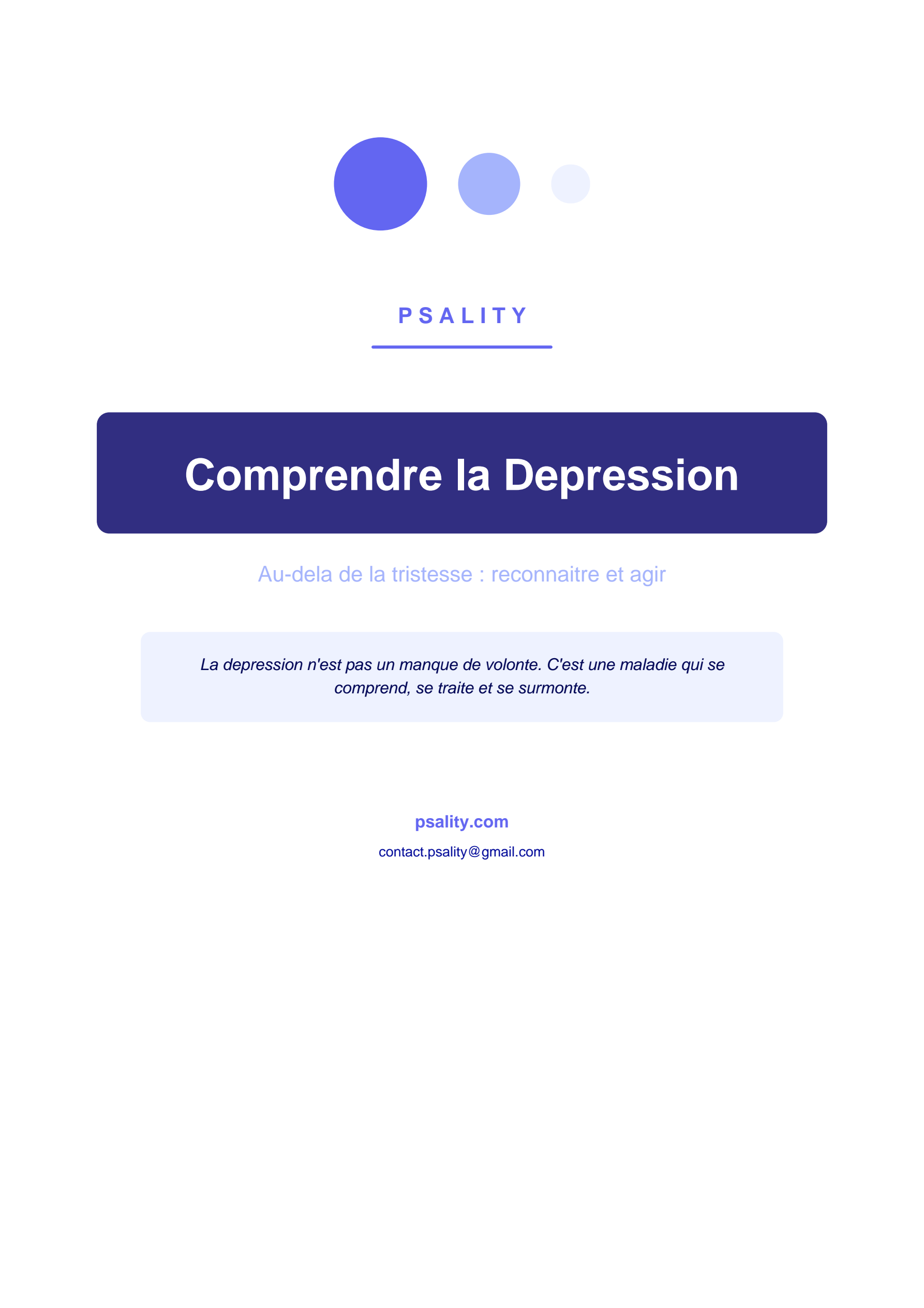 Comprendre la Dépression
